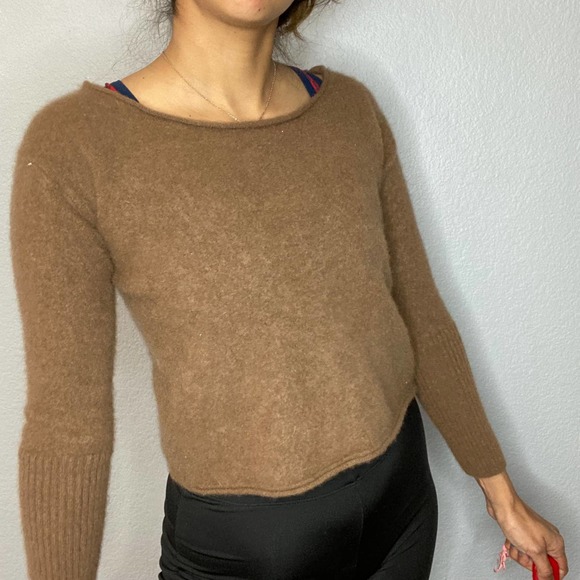 NAADAM Cashmere Crop Sweater Brown - Picture 1 of 10